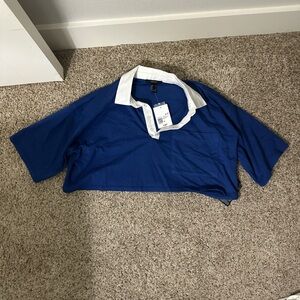 Forever 21 Blue and White Knit Top